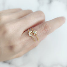 Pavé Gold Star Chain Ring - Thoughts Accessories