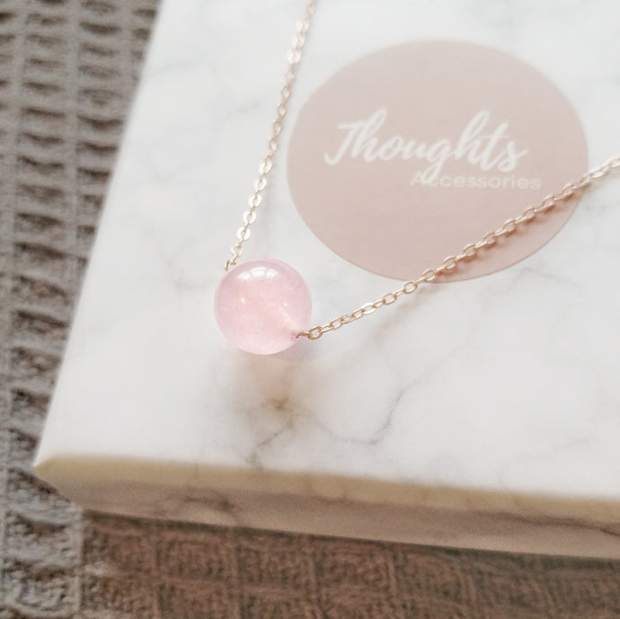 Amour Necklace (Pink Chalcedony) - Thoughts Accessories