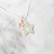 Personalised Hand Stamped Star Pendant Necklace with Gold Vermeil or Rose Gold Vermeil Hallow Star Charm - Thoughts Accessories