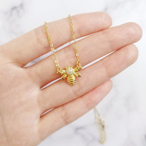 Gold Bee Necklace - Thoughts Accessories